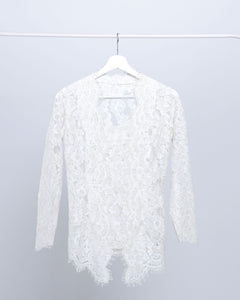 Lace kebaya top in ivory