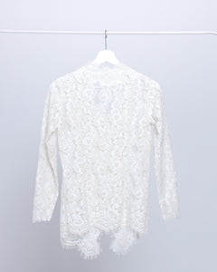 Lace kebaya top in ivory