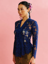 Load image into Gallery viewer, Lace Kebaya in Navy Blue