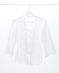 Lace kebaya top in off white